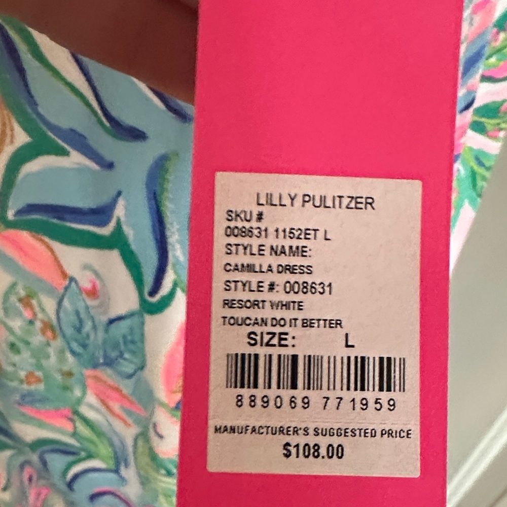 Lilly Pulitzer Pink and Blue Floral Midi Dress - Picture 4 of 5
